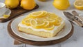 Homemade citrus pastries lemon cake on table