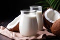 homemade coconut milk in reusable glass jar