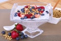 Homemade Coconut Pudding with Berries Royalty Free Stock Photo