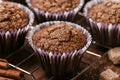 Homemade Coffee muffins close-up. Traditional American dessert Royalty Free Stock Photo