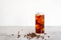 Homemade cold brew coffee with iced in tall glasses Royalty Free Stock Photo