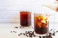 Homemade cold brew coffee with milk Royalty Free Stock Photo