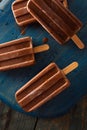 Homemade Cold Chocolate Fudge Popsicles Royalty Free Stock Photo