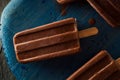 Homemade Cold Chocolate Fudge Popsicles Royalty Free Stock Photo