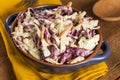 Homemade Coleslaw with Shredded Cabbage and Lettuce Royalty Free Stock Photo