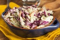 Homemade Coleslaw with Shredded Cabbage and Lettuce Royalty Free Stock Photo