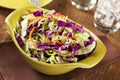 Homemade Coleslaw with Shredded Cabbage and Lettuce Royalty Free Stock Photo