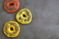 homemade colored bagels.