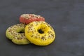 homemade colored bagels. natural dye.