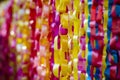 Homemade colorful garlands