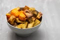 Homemade Cooked Sweet Potato with spices and herbs in smal bowl Royalty Free Stock Photo