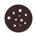 Homemade Cookie with chocolate crumb Silhouette. Traditional chocolate chip cookie for logo, print, label, recipe, menu