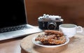 Homemade Cookie made by Grain , Raisin ,Almond, Pumpkin Seed, Cashew Nut, Cranberry , Walnut, Sunflower Seed, Chia Seed,Black Royalty Free Stock Photo