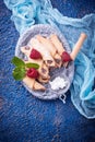 Homemade cookies bagels with raspberry jam Royalty Free Stock Photo