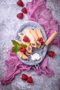 Homemade cookies bagels with raspberry jam Royalty Free Stock Photo