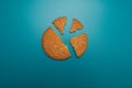 Cookies studio image. Homemade cookies on a blue background. Appetizing homemade cakes. Broken cookie. Bitten biscuits Royalty Free Stock Photo