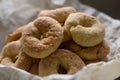 Homemade cookies. Cottage cheese rings, healthy sweets. Bake at home. Family traditions. Selective focus