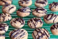 Homemade cookies covered with chocolate