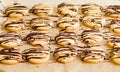 Homemade cookies with a dark chocolate drizzle