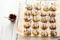 Homemade cookies with a dark chocolate drizzle