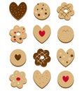 delicious cookies of different shapes and with different flavors Royalty Free Stock Photo