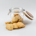 Homemade cookies with a glass jar