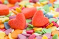 Homemade cookies in the shape of hearts