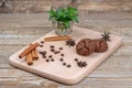 Homemade cookies and spices on the Board Royalty Free Stock Photo