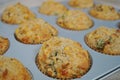 Homemade corn savory muffins in the pan