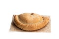 Homemade cornish pasty isolated on white Royalty Free Stock Photo