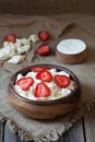 Homemade cottage cheese natural organic breakfast