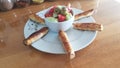 Homemade crackers and salad menu, bon appetit