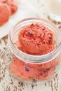 Homemade cranberry cookies in widemouthed glass jar