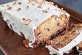 Homemade Cranberry Sweet Bread with Pecans and White Chocolate Candy Frosting