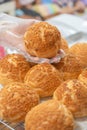 Homemade Craquelin Choux biscuits. Royalty Free Stock Photo