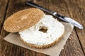 Homemade cream cheese Bagel