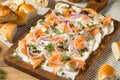 Homemade Cream Cheese Lox Bagel Board Royalty Free Stock Photo