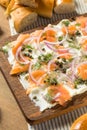 Homemade Cream Cheese Lox Bagel Board Royalty Free Stock Photo