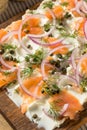 Homemade Cream Cheese Lox Bagel Board Royalty Free Stock Photo