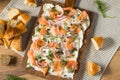 Homemade Cream Cheese Lox Bagel Board Royalty Free Stock Photo