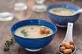Homemade Cream of Potato and Leek Soup Royalty Free Stock Photo