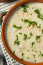 Homemade Creamy Clam Chowder Soup Royalty Free Stock Photo
