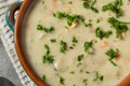 Homemade Creamy Clam Chowder Soup Royalty Free Stock Photo