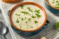 Homemade Creamy Clam Chowder Soup Royalty Free Stock Photo