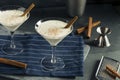 Homemade Creamy Eggnog Cinnamon Dessert Martini Royalty Free Stock Photo