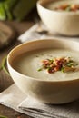 Homemade Creamy Potato and Leek Soup Royalty Free Stock Photo