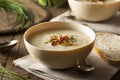 Homemade Creamy Potato and Leek Soup Royalty Free Stock Photo