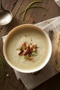 Homemade Creamy Potato and Leek Soup Royalty Free Stock Photo