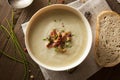 Homemade Creamy Potato and Leek Soup Royalty Free Stock Photo