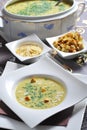 Homemade Creamy Potato and Leek Soup Royalty Free Stock Photo